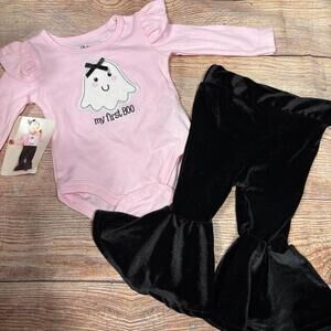 Baby Essentials 'My First Boo' Bodysuit and Pants Set - 6 Months NWT